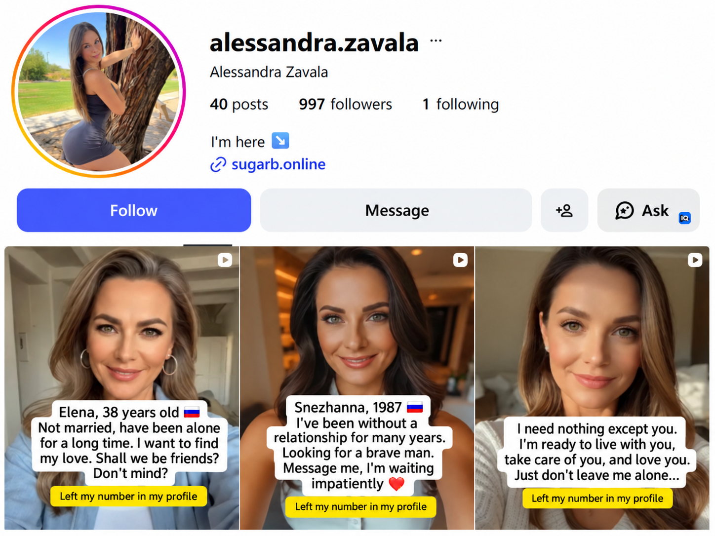 Dating account on Instagram — GoAff
