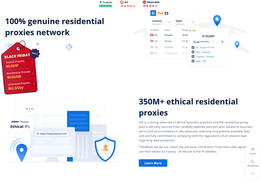 Архивная главная piaproxy.com: заголовки о 350M+ этичных резидентских прокси и прайс с ценами от 0,03 доллара за IP - GoAff