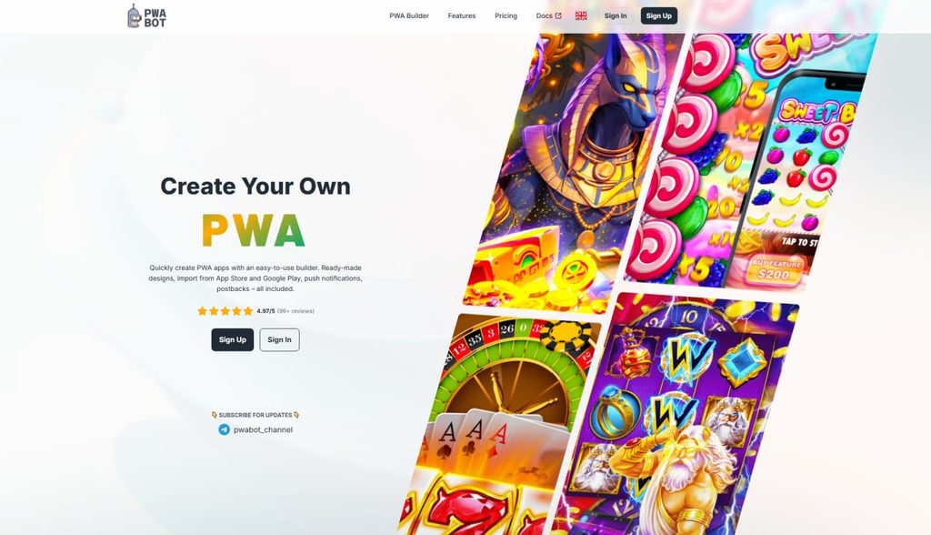 Plataforma de criação de aplicativos PWA.bot — GoAff